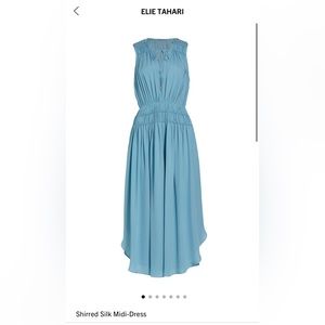 Finished with a curved hem, Elie Tahari's sleeveless silk midi-dress